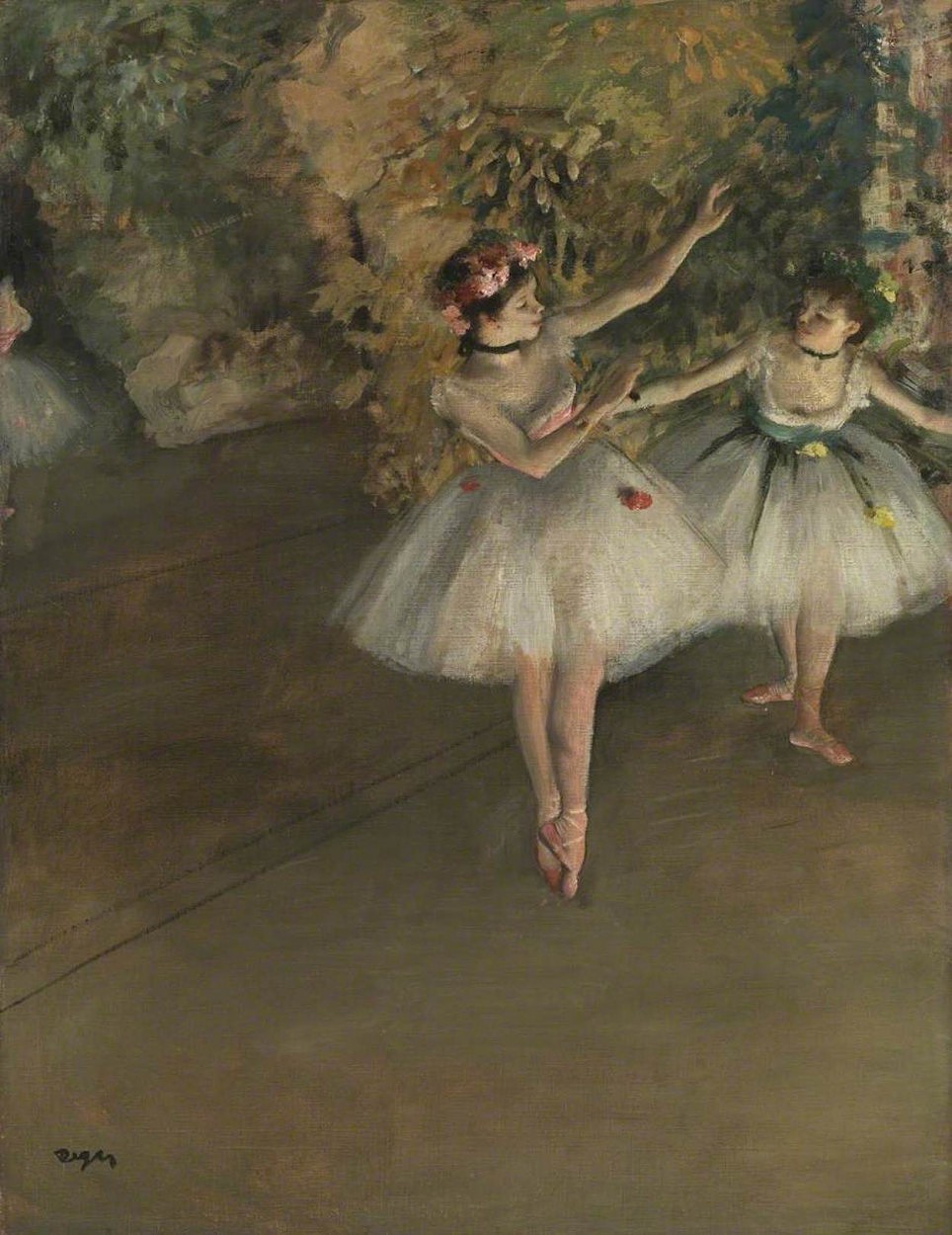 Duas bailarinas no palco - Edgar Degas (1874).JPG